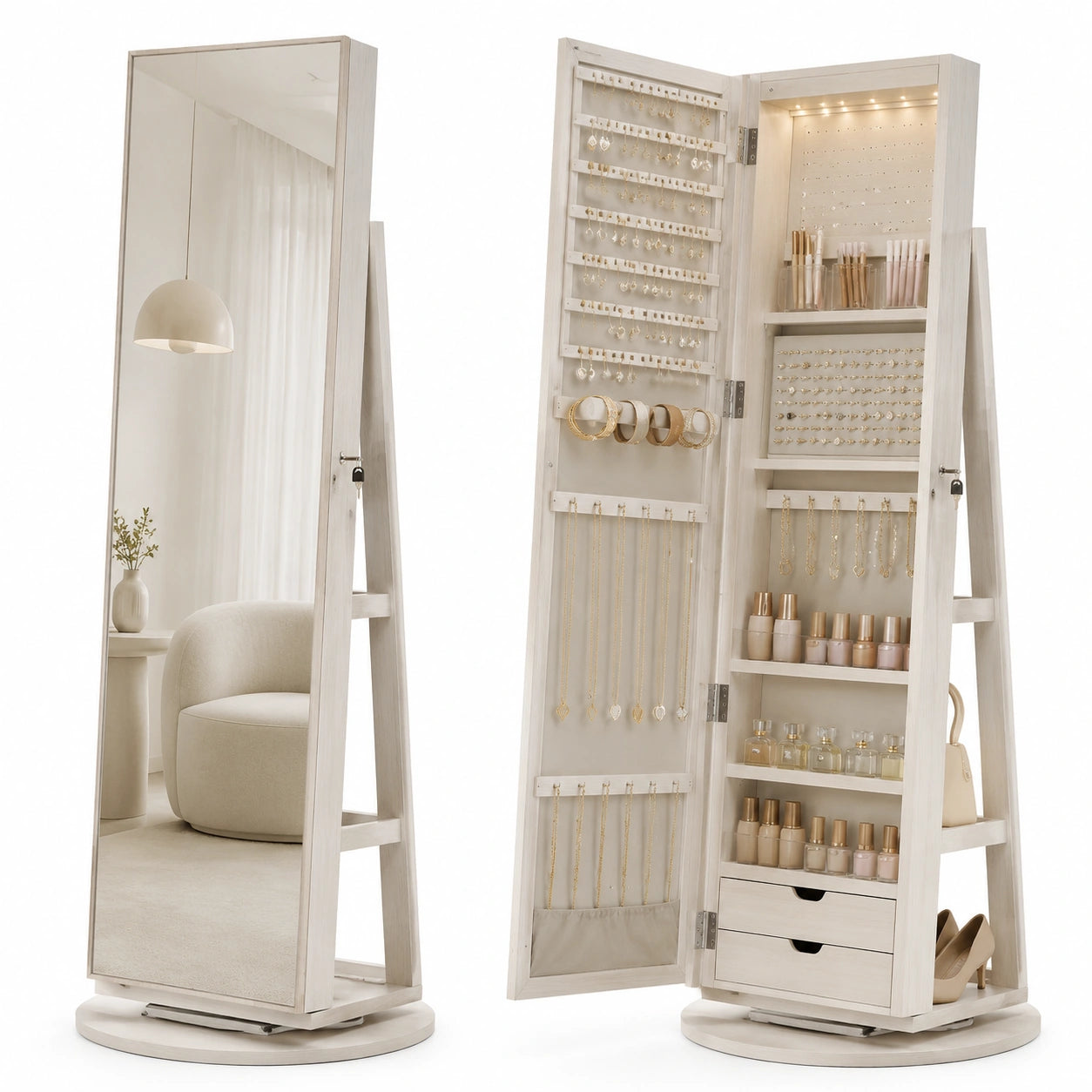armoire-a-bijoux-avec-miroir-et-eclairage-led-rangement-pivotant-et-verrouillable-hanxhw6014sn