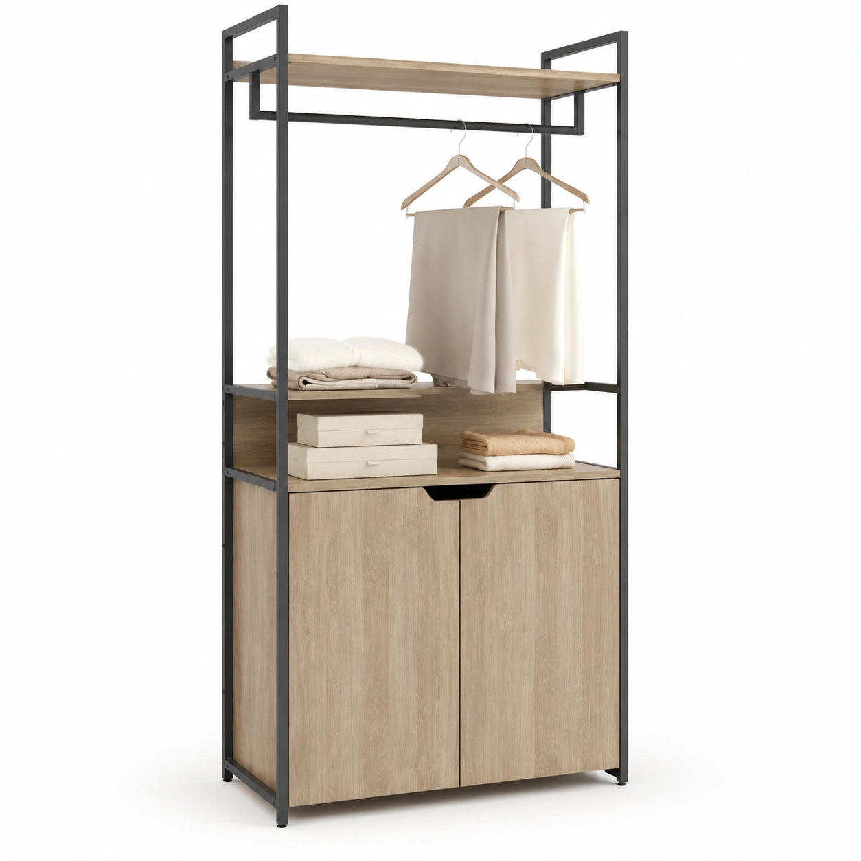 portant-a-vetements-avec-armoire-et-etageres-en-metal-et-mdf-zeedbi5994ol